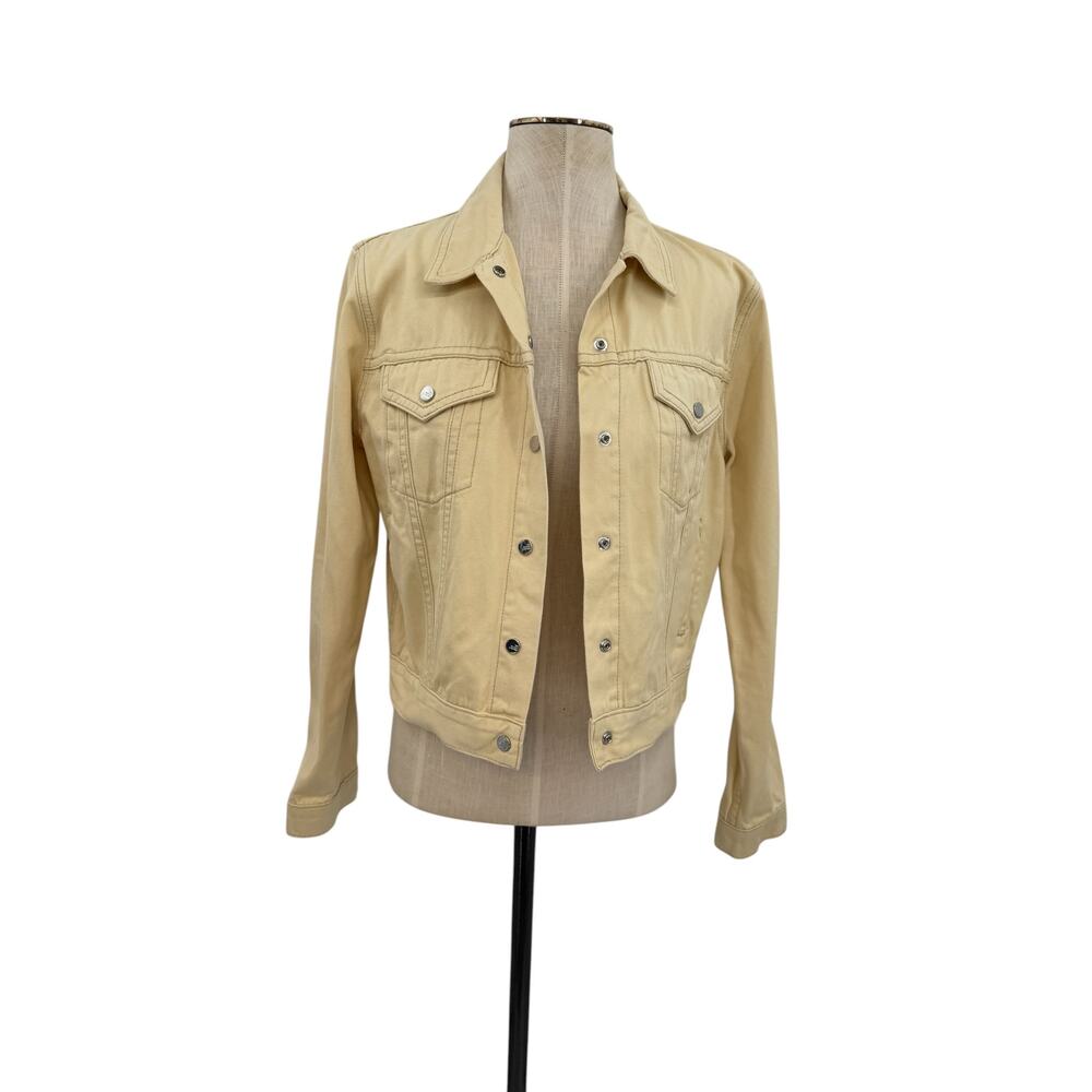 The Mighty Company Yellow Denim Jacket Snap Front Cotton Trucker Womens Medium